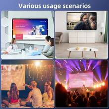 72-Inch 16:9 4K Movie Projection Screen, 16:9 High Definition Foldable Portable Wrinkle-Resistant Double-Sided 72-Inch Indoor/Outdoor Projection Screen, Suitable For Home, Party, Office, Classroom And More - White - View 2