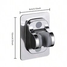 3入組/2入組免打孔浴室花灑座(銀色),可調節噴嘴掛架底座,浴室花灑配件,固定雨淋浴花灑的牆面底座 - 銀色 - 查看 3