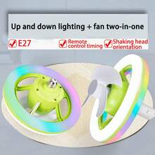 E27燈座,頂部和底部照明的吊扇燈,10英寸吊扇,帶有記憶功能。臥室,客廳,廚房,陽台具有搖頭功能