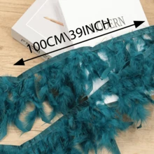 1-10m/Piece Feather Design Fabric Trim For Clothing Cuff Decoration, Diy Handcraft, Home Decoration Accessory - No. 22 Leather Red - View 2