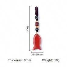2入組/套晶瑪瑙繩編小魚鑰匙扣,迷人的包飾珠寶配件 - 均碼 - 查看 4