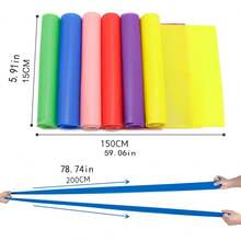 1pc Yoga Resistance Band With Handles Tpe Stretch Strap Latex Protective Film Fitness Resistance Loop Bands - Purple - View 2