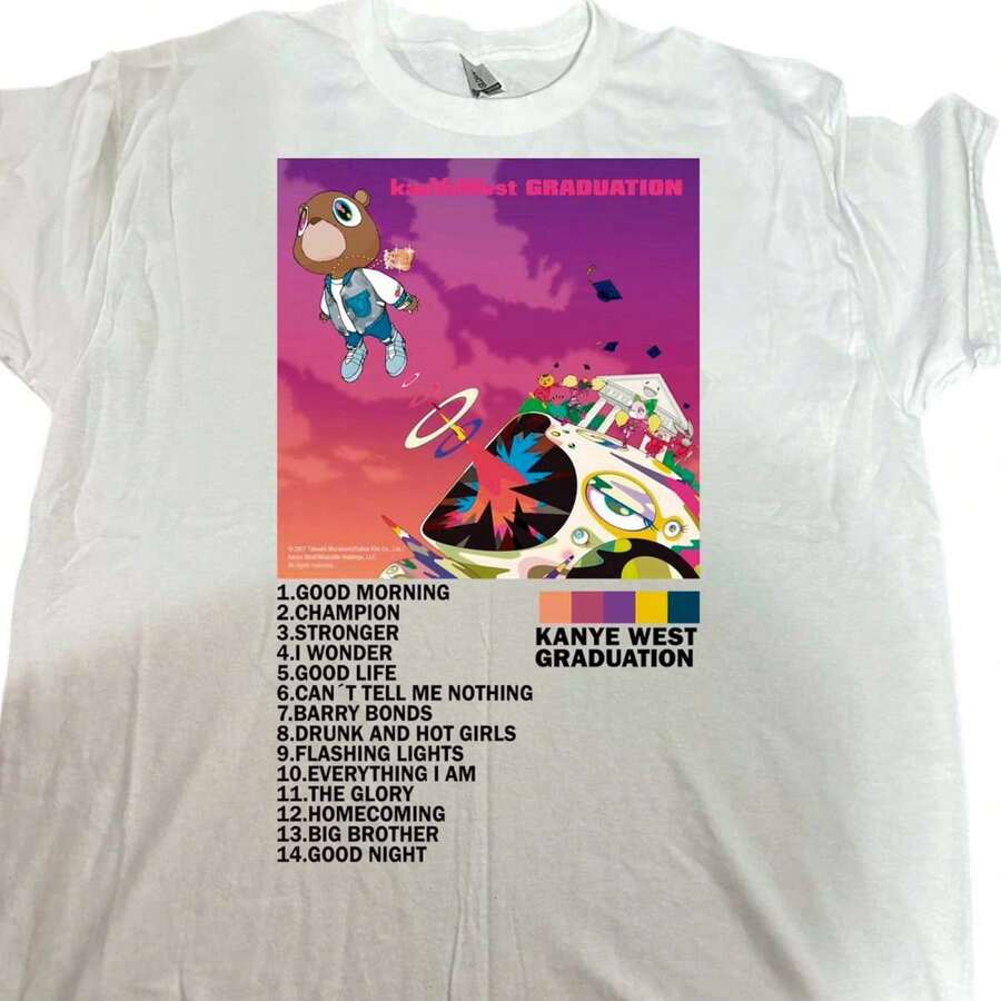 Men's T-Shirt Graduation Poster Kanyewest - Bianco - Visualizzare 1