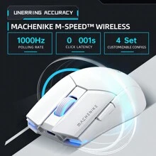 Machenike M7 Pro 白色無線遊戲滑鼠 Paw3395 26000dpi 74g Rgb 遊戲模式開關 可編程 充電式 適用於筆記型電腦/個人電腦 - 白色 - 查看 3