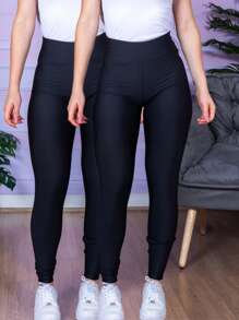 Women Sports Leggings - 黑色 - 查看 1