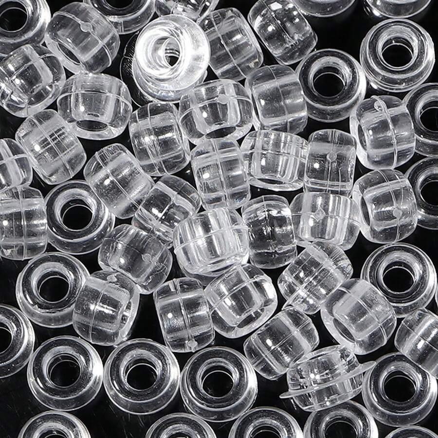 100PCS Hair Braid Beads Antique Dreads Decoration Pendants Clear