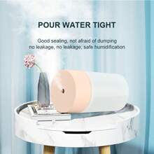 氛圍燈usb加濕器小型迷你臥室家用汽車辦公室空氣調節器房間香薰擴散器 - 粉色 - 查看 1