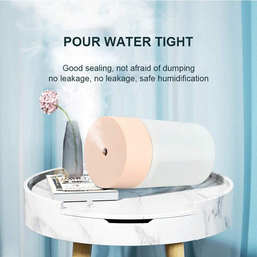 氛圍燈usb加濕器小型迷你臥室家用汽車辦公室空氣調節器房間香薰擴散器 - 粉色 - 查看 1