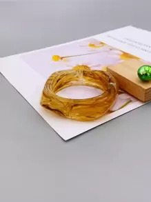 1 Pieza Brazalete De Acrílico Exagerado Con Patrón De Mármol De Estilo Europeo Y Americano Adecuado Para Usar Diariamente En Mujeres Y En Fiestas De Baile