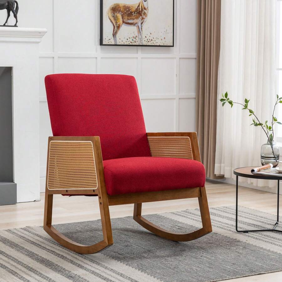 Comfortable Rocking Chair For Living Room - Red - View 1