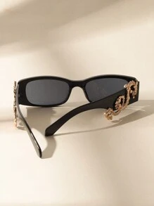 1 件女士黑色复古时尚休闲眼镜，适合日常生活 - 灰色 - 查看 3