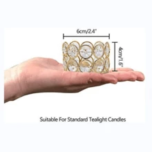 24 Pcs Set Crystal Tealight Candle Holders Gold, Tea Light Candlestick Holders For Wedding Table Decor - Gold - View 2