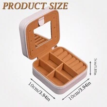 1pc Diamond Shining Letter Shaped Jewelry Box, Large Capacity With Soft Velvet Interior, Waterproof Pu Leather For Women's Travel Outdoor Carry - White - View 10