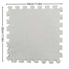 10入組潮流風格拼接地墊,適用於客廳沙發拼圖墊,臥室床頭防滑純色墊 - 5白+5灰 - 查看 5
