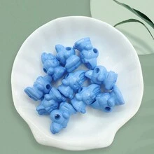 10入組卡通可愛的立體兔子豆珠,diy珠寶配件,13*19mm亞克力動物掛墜,製作手鍊 - 約13*19mm/10個 - 查看 14