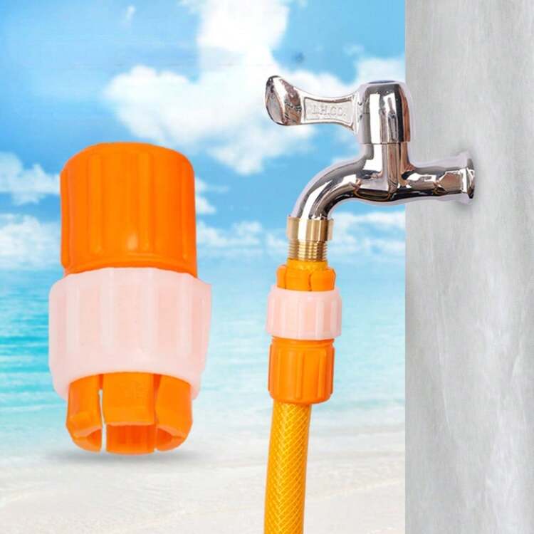 1 Universal Water Pipe Joint Multi-Functional Hose Joint Withdrawal Faucet Joint Faucet Extension Pipe Universal Faucet Interface Backflow Prevention Quick Connector - Orange - View 1