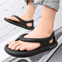 男士拖鞋,休閒戶外涼鞋,夏季家居拖鞋,時尚款式 - 黑色 - 查看 6