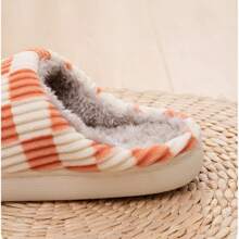 Women's Slippers Fuzzy Casual House Shoes Memory Foam Outdoor Indoor Warm Plush Bedroom Shoes Faux Lining - 紅色 - 查看 4