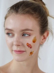 (Pack Of 10) Cartoon Basketball Competition Temporary Tattoo, Waterproof & Long Lasting Sticker For Face, Arms, Colorful Sports Style, Realistic Sexy Personalized Tattoo - Multicolor - View 5