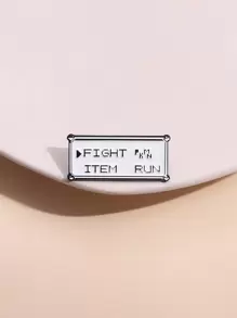 '戰鬥物品跑'字母造型卡通胸針1個,適合男女日常佩戴 - 字母 - 查看 1