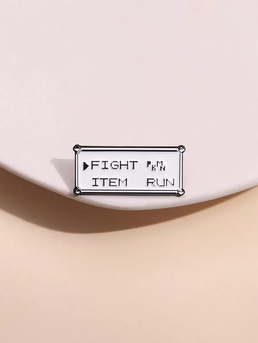 '戰鬥物品跑'字母造型卡通胸針1個,適合男女日常佩戴 - 字母 - 查看 1