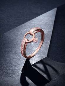 1件時尚簡約設計的鑽石形立方氧化鋯女戒,情人、紀念日、婚禮和其他特殊場合的完美禮物 - 1392 - 查看 7