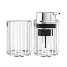 2pcs Foam Hand Soap Dispenser And Mouthwash Cup Set Home Bathroom Decor Summer Back To School