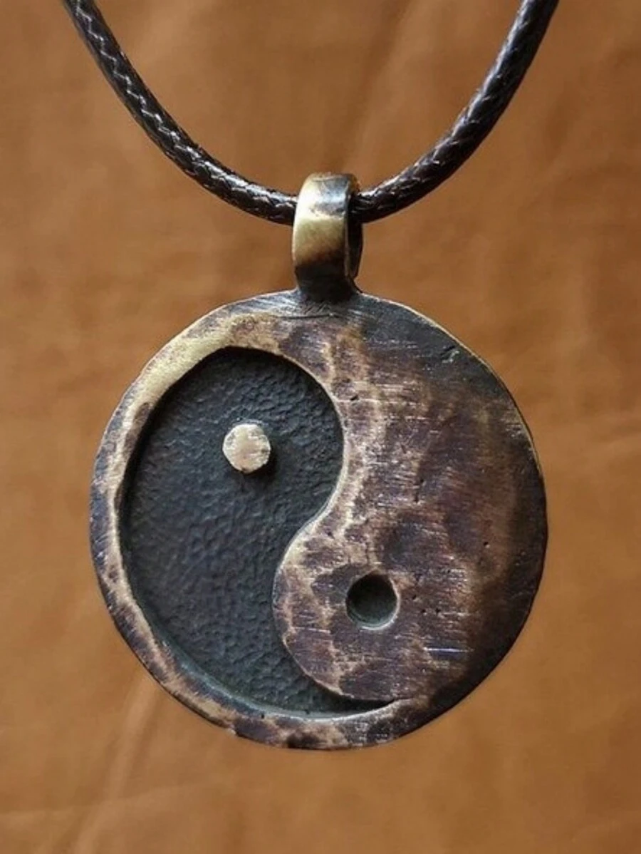 1條創意太極圖案頸鍊,復古舊式陰陽八卦頸鍊 - 吊墜項鍊 - 查看 1