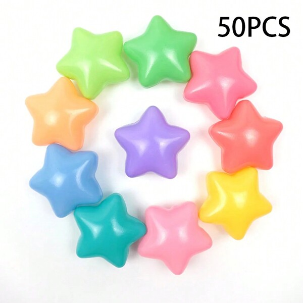 50 pezzi Palline da gioco colorate a forma di stelle d'amore in plastica per piscine, divertenti da usare nelle vasche, decorazioni per piscine, palline per onde oceaniche, ottimo regalo
