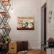 1 件复古房屋白色花朵厨房用具此厨房提供食物帆布基督教墙艺术帆布墙艺术艺术品家居装饰卧室客厅浴室无框海报礼物生日毕业厨房装饰