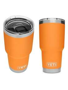 Y E T I 30oz colores de tapa de iman Peso de 400grs QR Vaso termo Metalico para bebida caliente o fria camping trabajo Yeti Vaso de acero inoxidable, aislado al vacío con tapa MagSlider - Naranja - Ver 1