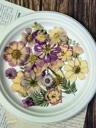 1pack/28sheets Natural Dried Pressed Flowers For Resin Molds, Dried Leaves Dry Flowers Kits For Epoxy Resin Supplies,Scrapbook,Nails, Jewelry Molds,Candle Making,Soap,Photo Frame,Handbag DIY