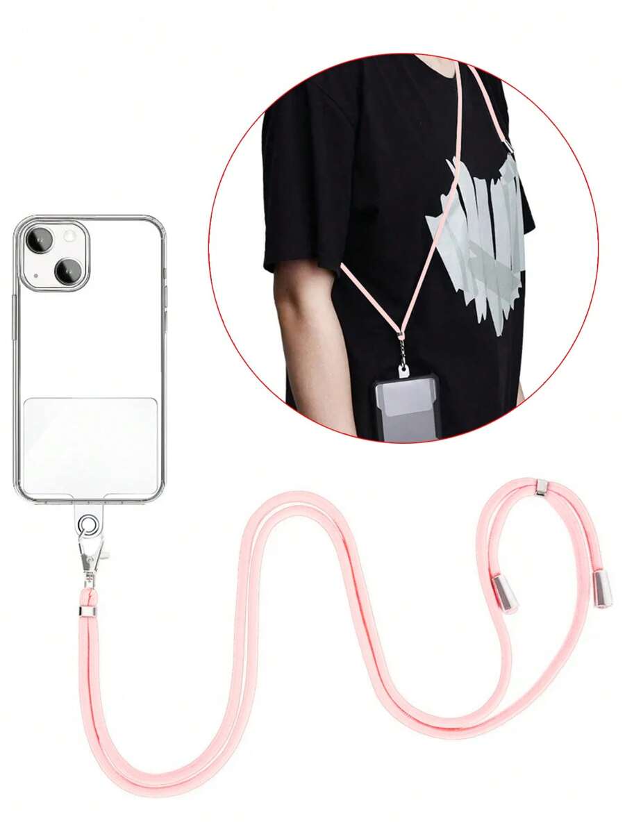 手機頸掛繩掛帶,可調式側背掛帶,防丟失矽膠墊和支架