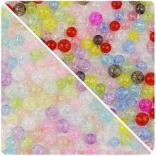 50/100入組彩色丙烯酸珠子（8mm * 10mm）,有破裂玻璃效果,適用於diy人工珠寶製作、手鍊、耳環、項鍊、生日禮物等 - 淺混色 - 查看 1