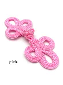 5入組衣物配件手工編織聚酯大三葉裝飾鈕扣,適用於外套、旗袍、唐裝等