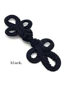 5入組衣物配件手工編織聚酯大三葉裝飾鈕扣,適用於外套、旗袍、唐裝等