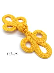 5入組衣物配件手工編織聚酯大三葉裝飾鈕扣,適用於外套、旗袍、唐裝等