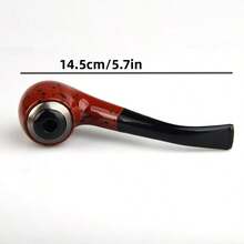 1pc Vintage Dry&Wet Dual-Use Smoking Pipe With Filter, Curved Loop Filtering Dual-Purpose Iron Pan Smoking Pipe - Hot Pink - View 2