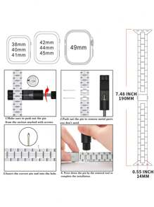 適用於女性的精細不銹鋼手錶帶,兼容蘋果手錶系列9/8/7/6/5/4/3/2/1/se,尺寸包括41mm,40mm,38mm,45mm,44mm,42mm,49mm - 金色 - 查看 6