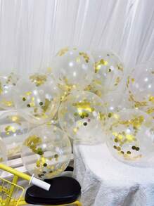 10入組透明增厚彩帶氣球,適用於婚禮、生日派對、裝飾等 - 金色 - 查看 4