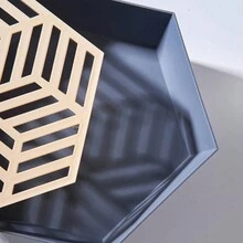 1入幾何設計水果和堅果籃,適用於客廳、廚房和糖果零食儲存 - 深藍 - 查看 2