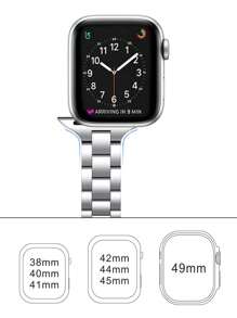 適用於女性的精細不銹鋼手錶帶,兼容蘋果手錶系列9/8/7/6/5/4/3/2/1/se,尺寸包括41mm,40mm,38mm,45mm,44mm,42mm,49mm - 金色 - 查看 5