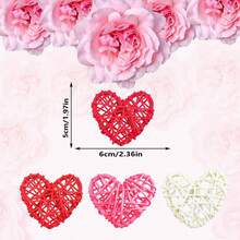 12入組情人節心形藤球,3色款,用於婚禮/家居裝飾填充物、diy工藝品 - 3色 - 查看 2