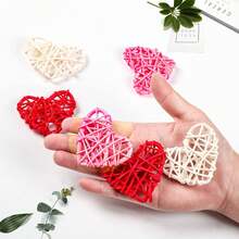 12入組情人節心形藤球,3色款,用於婚禮/家居裝飾填充物、diy工藝品 - 3色 - 查看 8