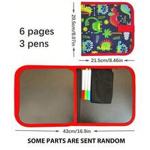 1套不倒筆彩色可拆式畫板書,配有6張可重複使用的畫板,適合在路途中的車上遊戲和繪畫,並且是感恩節和聖誕節的禮物 - 紅色 - 查看 5