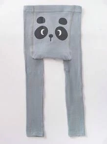 1pc Children'S Cute Cartoon Animal Expression Print 3/4 Casual Pants, Comfortable And Versatile For Daily Wear - Multicolor - View 1