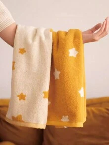 1pc Daytime Starry Sky Home Towel, Original Design Soft Absorbent Towel For Bathroom Face-Cleaning, Both Suitable For Men And Women - Yellow - View 2