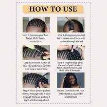 36 英寸全新黑色和金色女神仿辫子钩针编织发带卷发尾，1 包柔软辫子钩针编织发天然合成嬉皮辫编织发女士接发 - 彩色 - 查看 8