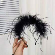 1pc Mori Style Black & White Feather Design Elegant All-Match Women's Hair Accessories Headband - Multicolor - View 8