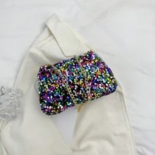 Glittery Chain Shoulder Bag Clutch Purse With Simple And Personalized Design For Versatile Style And Use - Multicolor - View 4